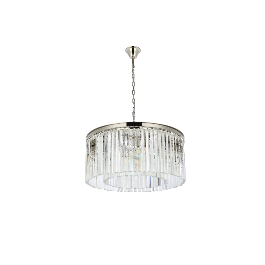 Elegant Lighting Sydney 8 Light 32" Wide Crystal Drum Chandelier with Clear Royal Cut Crystals