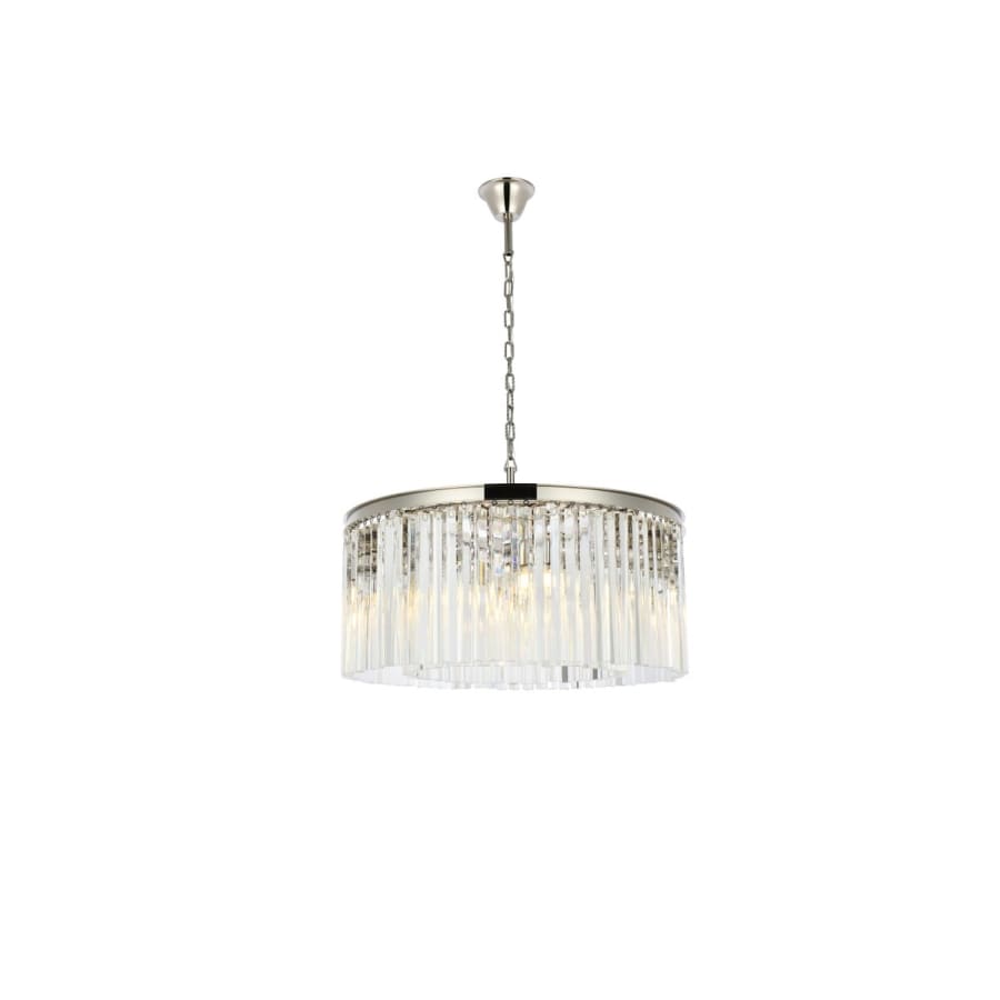Elegant Lighting Sydney 8 Light 32" Wide Crystal Drum Chandelier with Clear Royal Cut Crystals