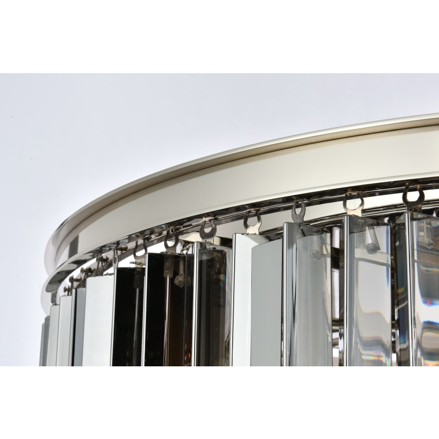 Elegant Lighting Sydney 8 Light 32" Wide Crystal Drum Chandelier with Silver Shade Royal Cut Crystals
