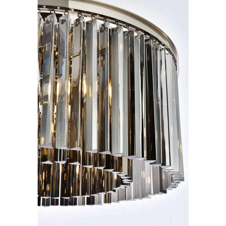 Elegant Lighting Sydney 8 Light 32" Wide Crystal Drum Chandelier with Silver Shade Royal Cut Crystals