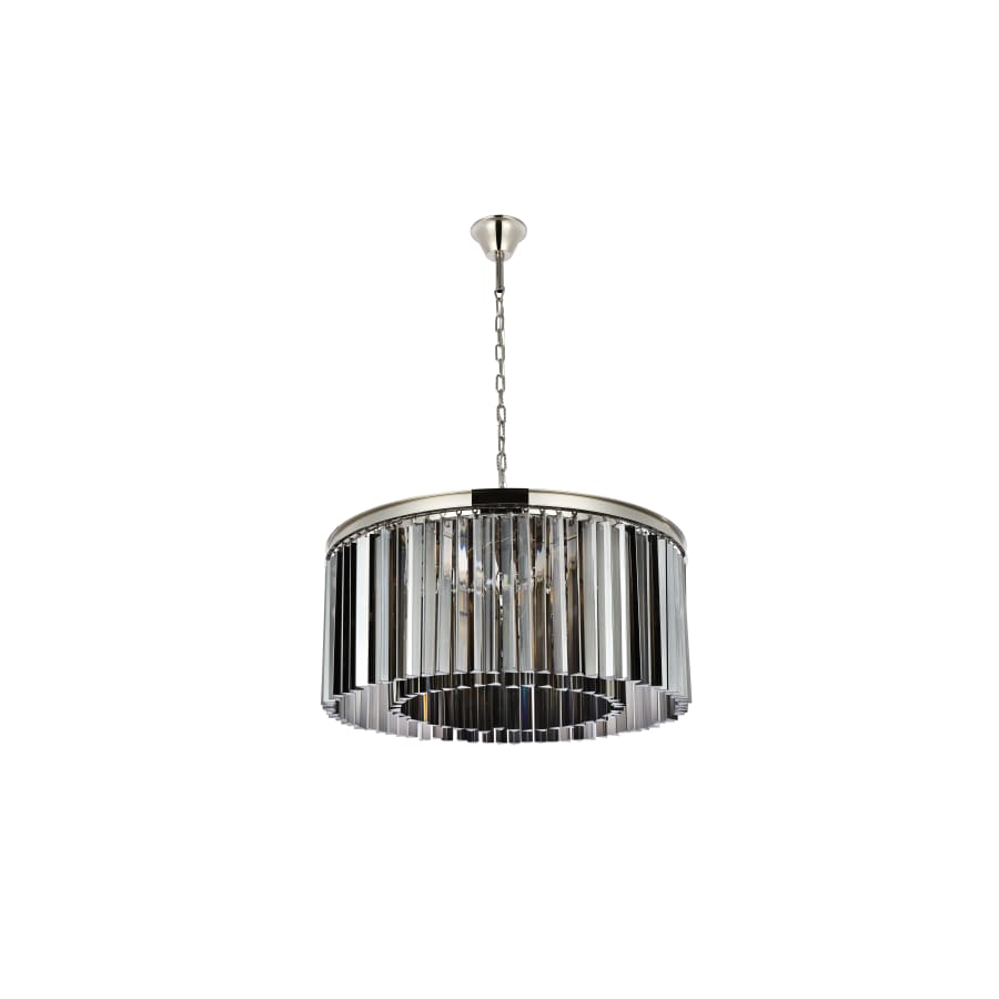 Elegant Lighting Sydney 8 Light 32" Wide Crystal Drum Chandelier with Silver Shade Royal Cut Crystals