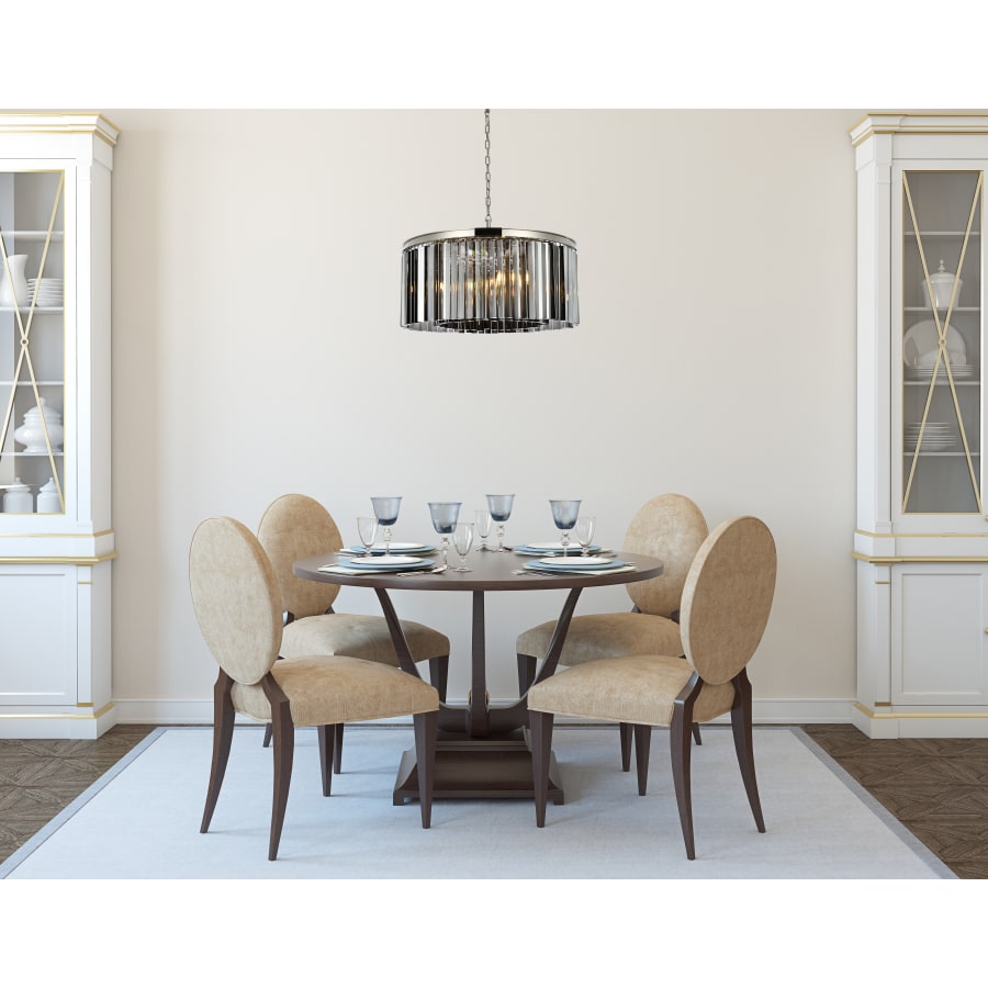 Elegant Lighting Sydney 8 Light 32" Wide Crystal Drum Chandelier with Silver Shade Royal Cut Crystals