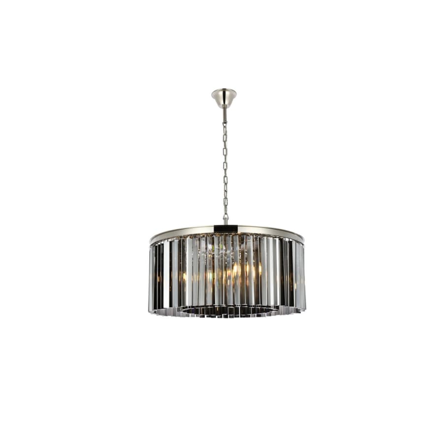 Elegant Lighting Sydney 8 Light 32" Wide Crystal Drum Chandelier with Silver Shade Royal Cut Crystals