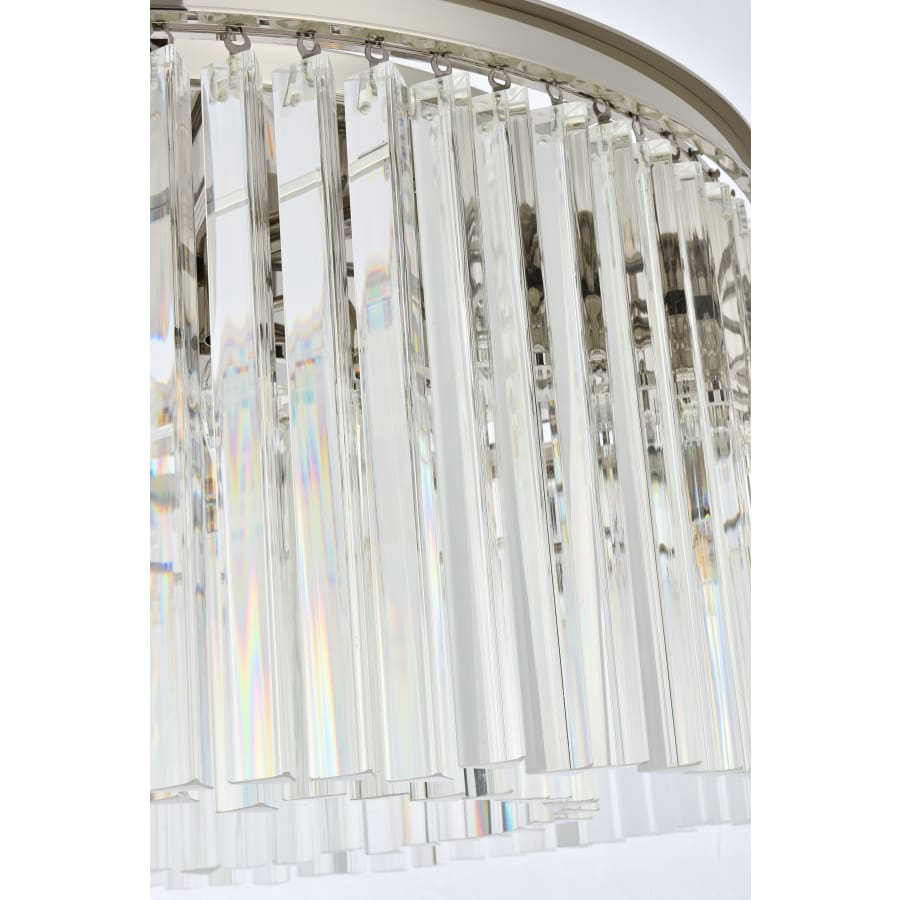 Elegant Lighting Sydney 8 Light 32" Wide Flush Mount Drum Ceiling Fixture with Clear Royal Cut Crystals