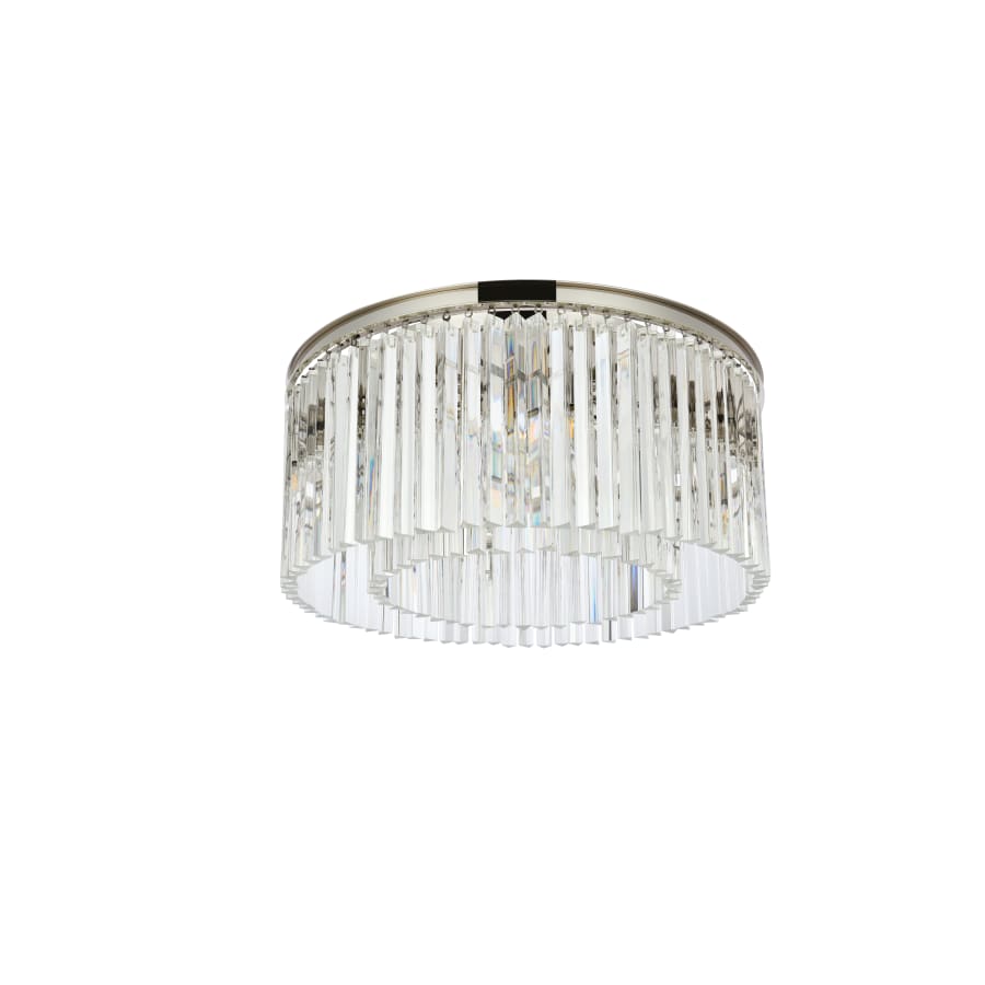 Elegant Lighting Sydney 8 Light 32" Wide Flush Mount Drum Ceiling Fixture with Clear Royal Cut Crystals