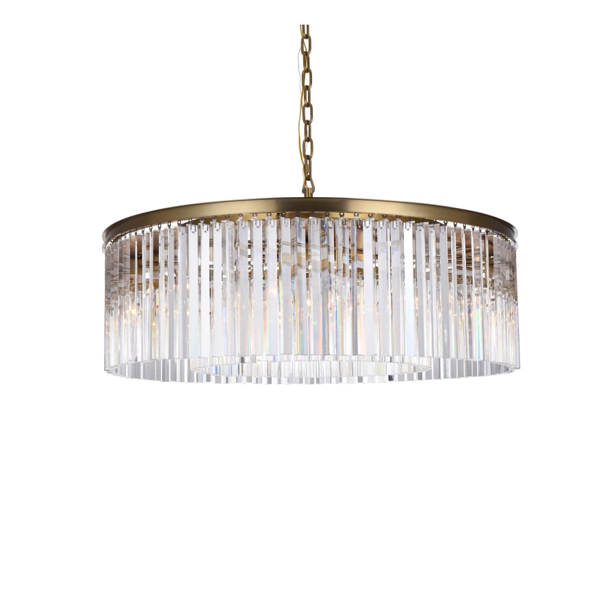 Elegant Lighting Sydney 10 Light 44" Wide Crystal Drum Chandelier
