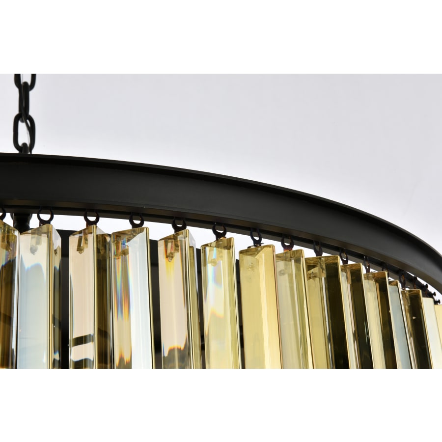 Elegant Lighting Sydney 10 Light 44" Wide Crystal Drum Chandelier with Golden Teak Royal Cut Crystals