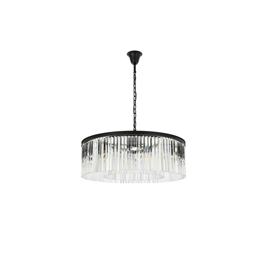 Elegant Lighting Sydney 10 Light 44" Wide Crystal Drum Chandelier with Clear Royal Cut Crystals