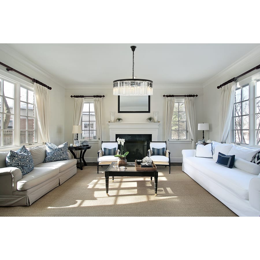 Elegant Lighting Sydney 10 Light 44" Wide Crystal Drum Chandelier with Clear Royal Cut Crystals