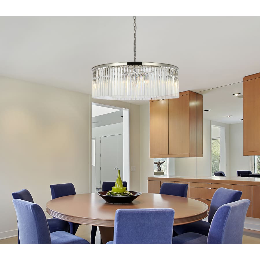 Elegant Lighting Sydney 10 Light 44" Wide Crystal Drum Chandelier with Clear Royal Cut Crystals