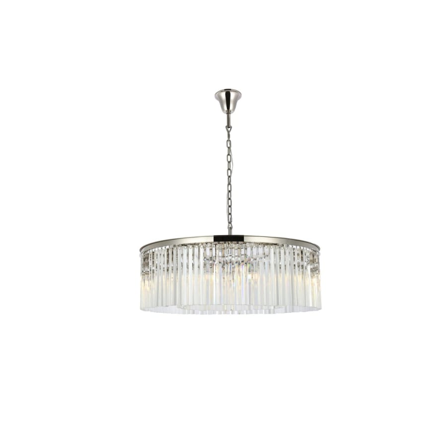 Elegant Lighting Sydney 10 Light 44" Wide Crystal Drum Chandelier with Clear Royal Cut Crystals