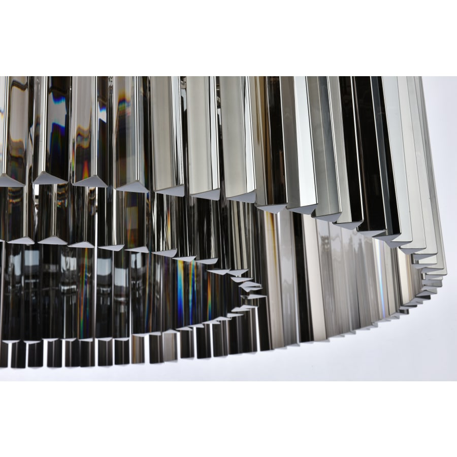Elegant Lighting Sydney 10 Light 44" Wide Crystal Drum Chandelier with Silver Shade Royal Cut Crystals