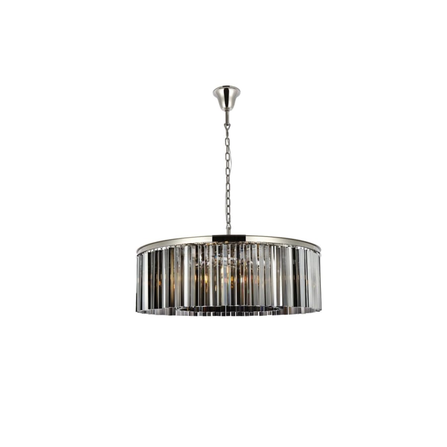 Elegant Lighting Sydney 10 Light 44" Wide Crystal Drum Chandelier with Silver Shade Royal Cut Crystals