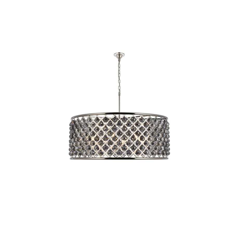 Elegant Lighting Madison 10 Light 44" Wide Crystal Drum Chandelier with Silver Shade Royal Cut Crystals