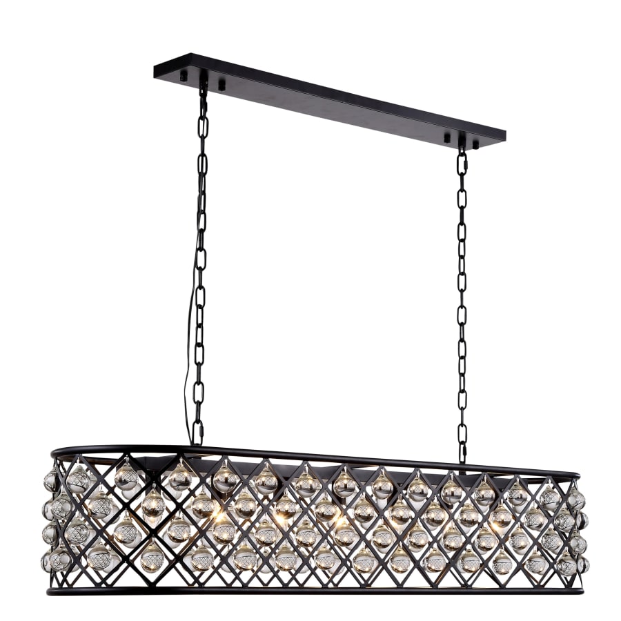 Elegant Lighting Madison 7 Light 50" Wide Crystal Linear Chandelier with Clear Royal Cut Crystals