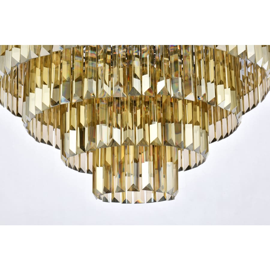 Elegant Lighting Sydney 33 Light 44" Wide Crystal Chandelier with Golden Teak Royal Cut Crystals