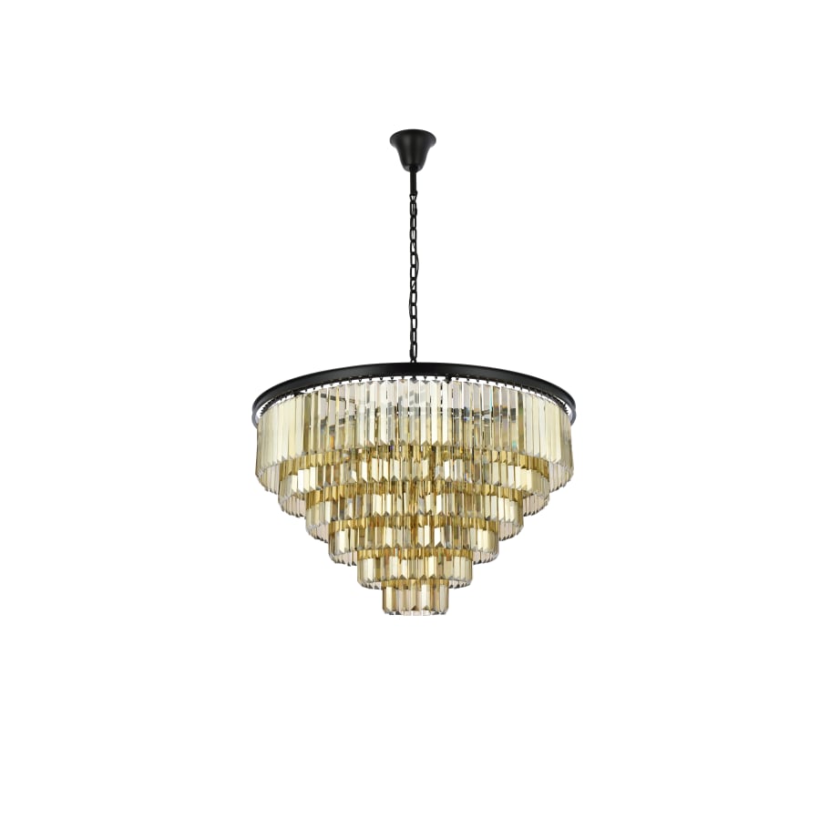 Elegant Lighting Sydney 33 Light 44" Wide Crystal Chandelier with Golden Teak Royal Cut Crystals
