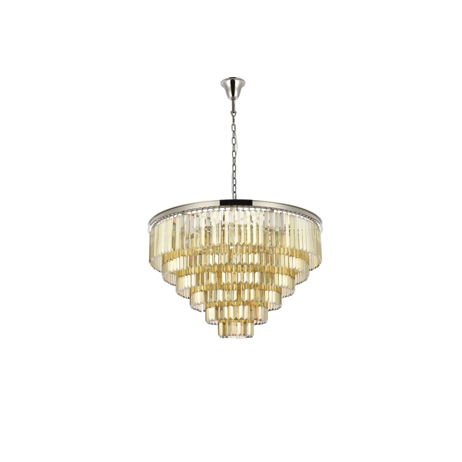 Elegant Lighting Sydney 33 Light 44" Wide Crystal Chandelier with Golden Teak Royal Cut Crystals