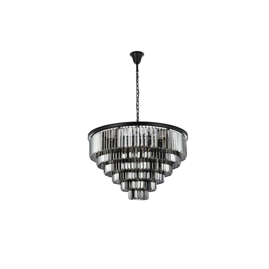 Elegant Lighting Sydney 33 Light 44" Wide Crystal Chandelier with Silver Shade Royal Cut Crystals