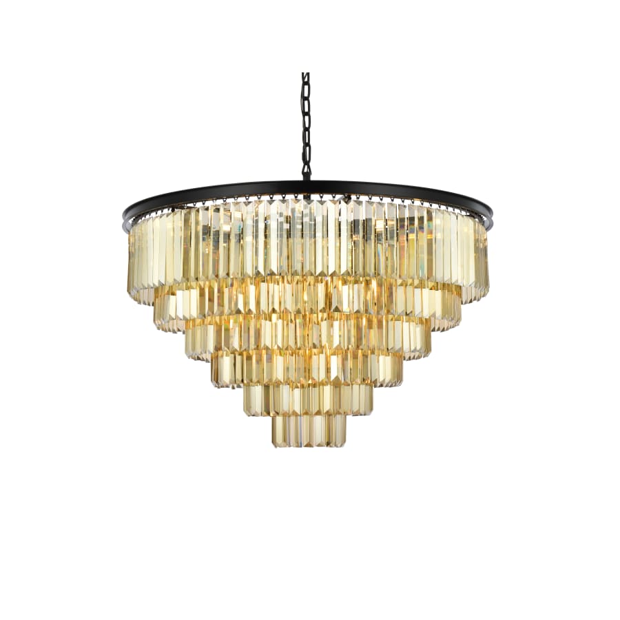 Elegant Lighting Sydney 33 Light 44" Wide Crystal Chandelier with Golden Teak Royal Cut Crystals