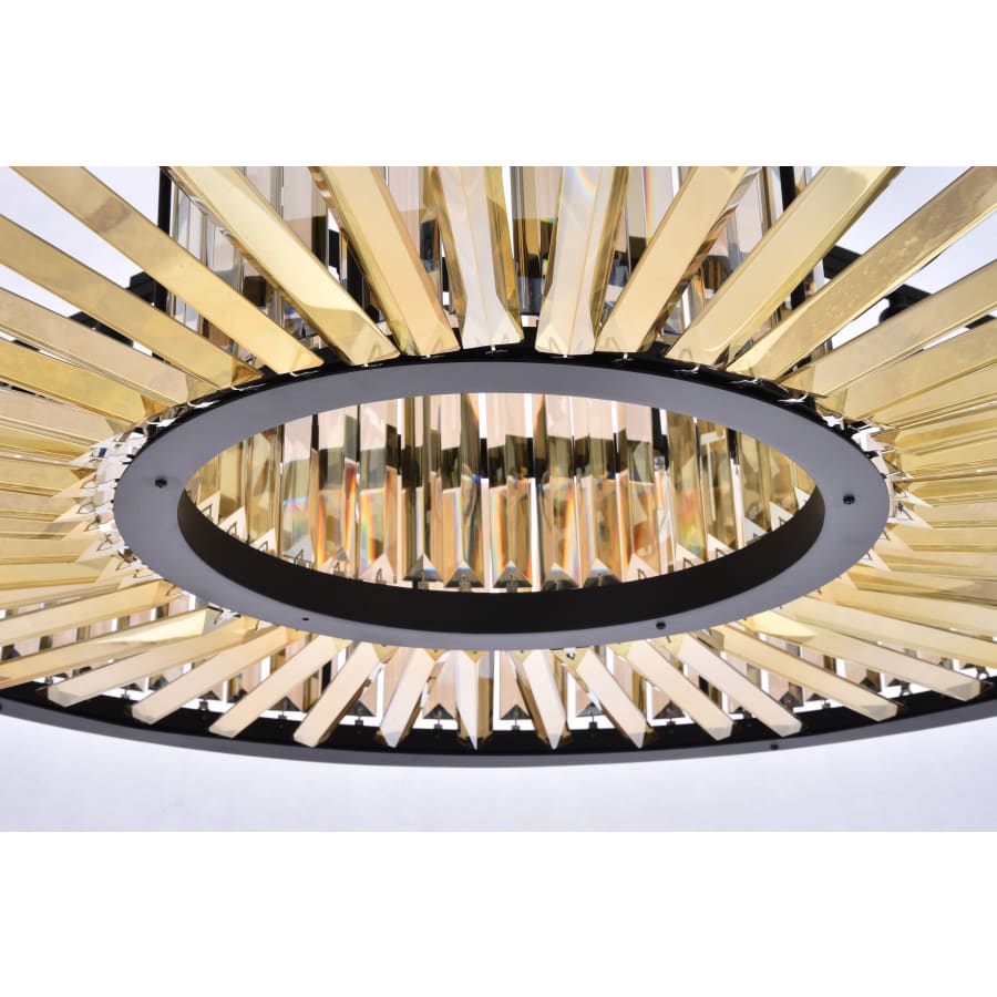 Elegant Lighting Chelsea 10 Light 44" Wide Crystal Drum Chandelier with Golden Teak Royal Cut Crystals