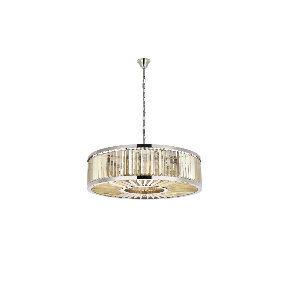 Elegant Lighting Chelsea 10 Light 44" Wide Crystal Drum Chandelier with Golden Teak Royal Cut Crystals
