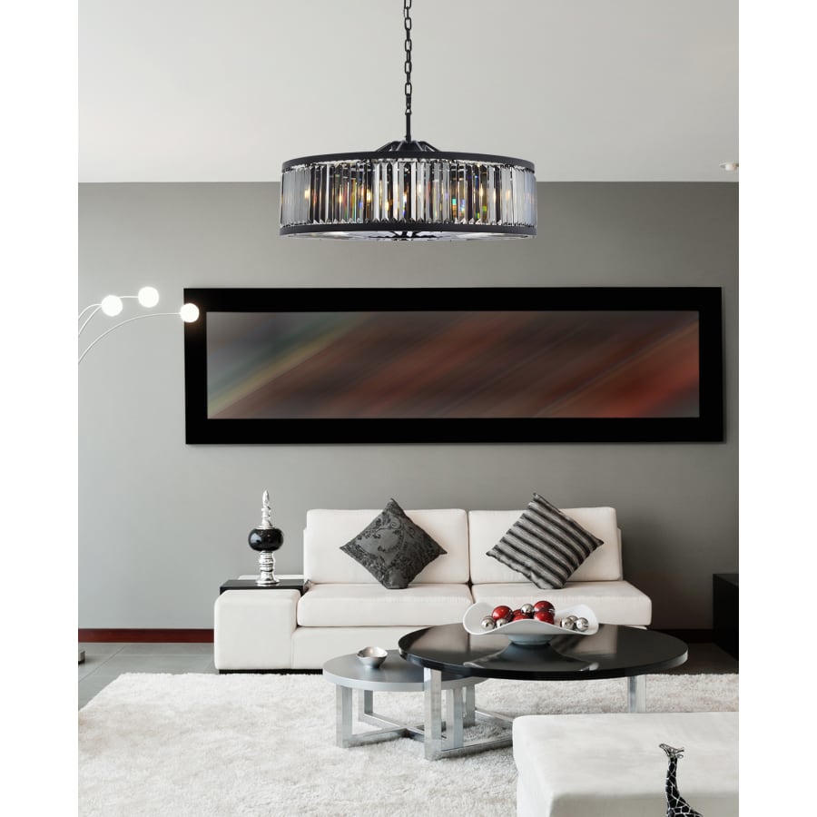 Elegant Lighting Chelsea 10 Light 44" Wide Crystal Drum Chandelier with Silver Shade Royal Cut Crystals