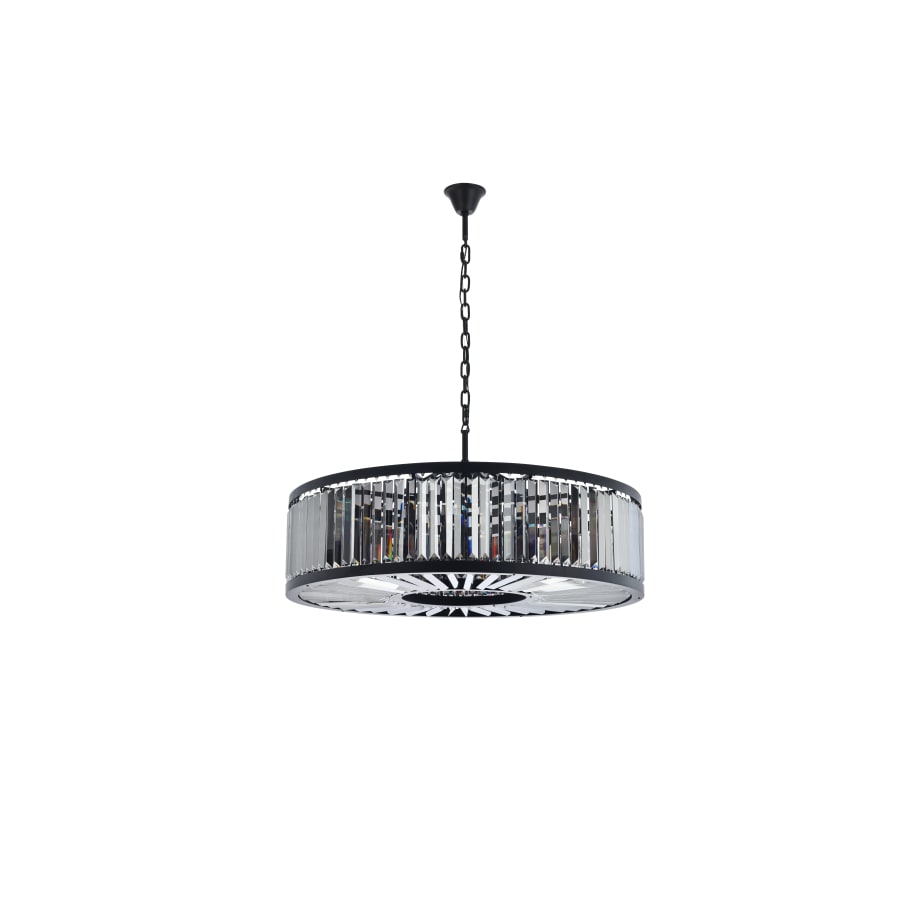 Elegant Lighting Chelsea 10 Light 44" Wide Crystal Drum Chandelier with Silver Shade Royal Cut Crystals