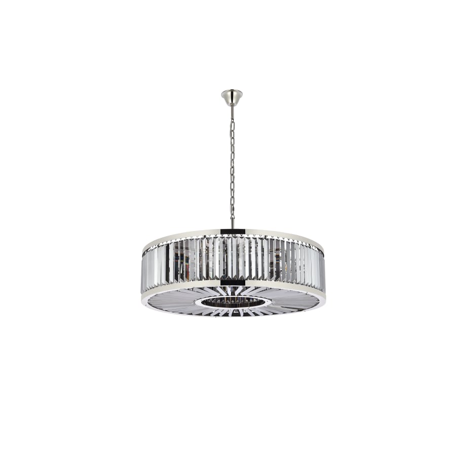 Elegant Lighting Chelsea 10 Light 44" Wide Crystal Drum Chandelier with Silver Shade Royal Cut Crystals
