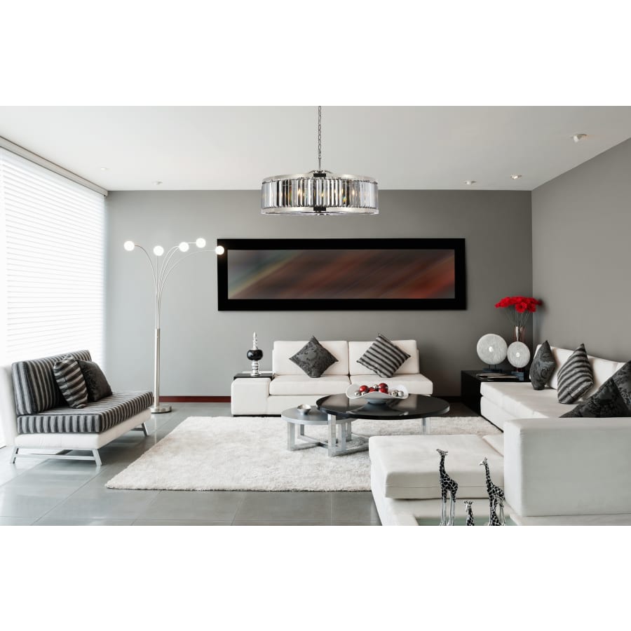 Elegant Lighting Chelsea 10 Light 44" Wide Crystal Drum Chandelier with Silver Shade Royal Cut Crystals