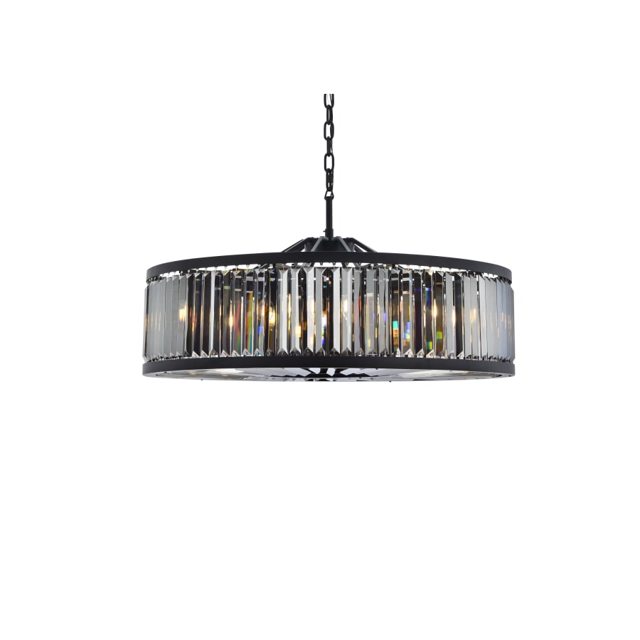 Elegant Lighting Chelsea 10 Light 44" Wide Crystal Drum Chandelier with Silver Shade Royal Cut Crystals