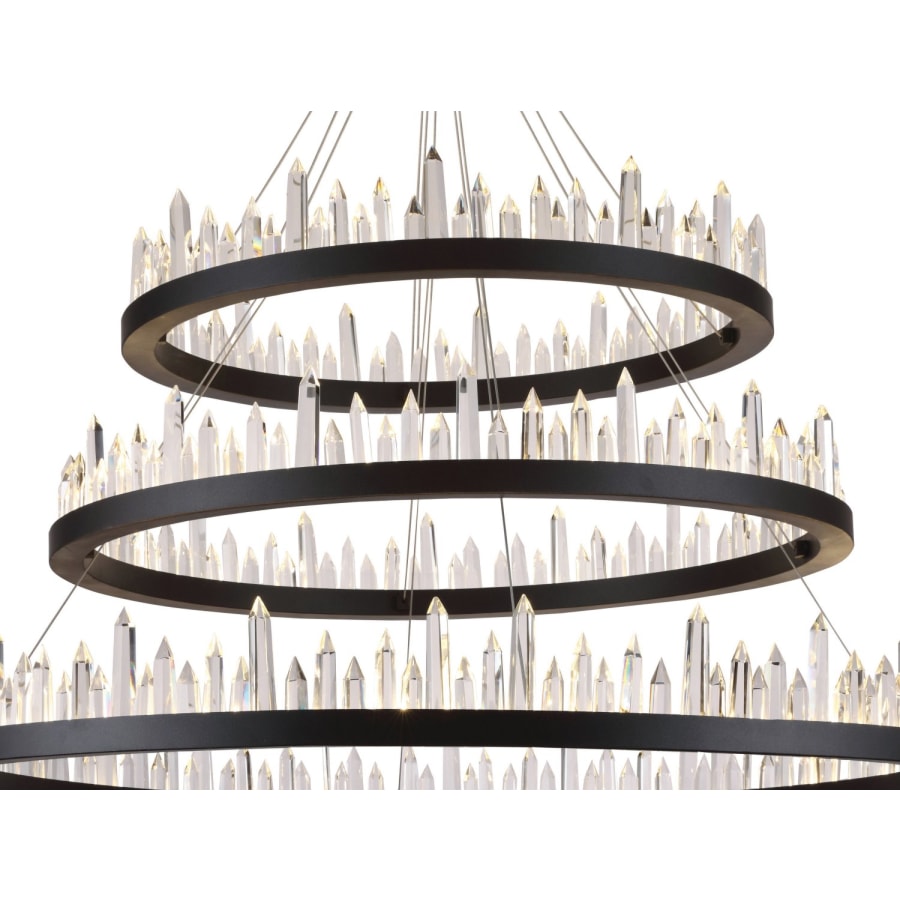 Elegant Lighting Malta 3 Light 42" Wide LED Crystal Ring Chandelier with Clear Royal Cut Crystals