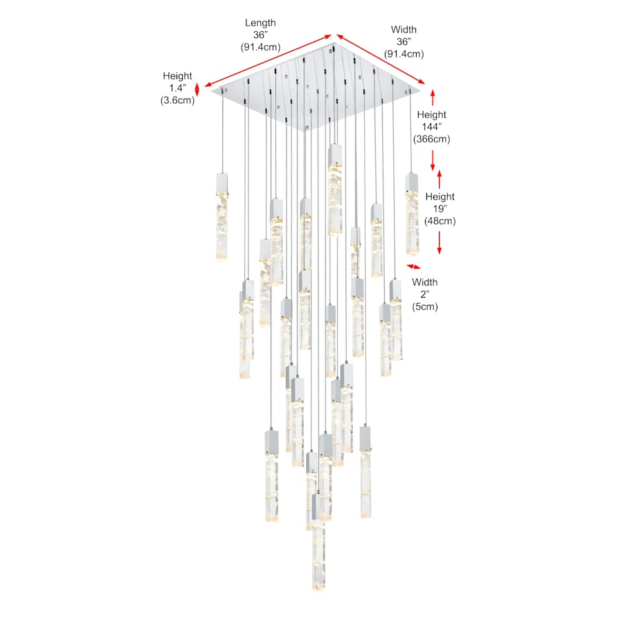 Elegant Lighting Aurora 36" Wide Crystal Chandelier