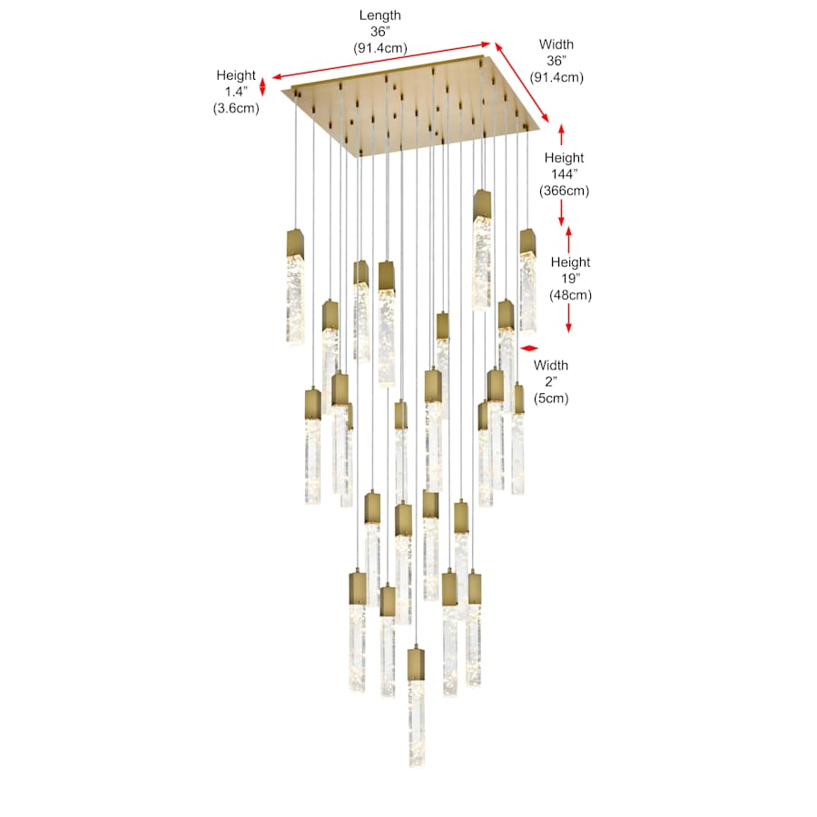 Elegant Lighting Aurora 36" Wide Crystal Chandelier