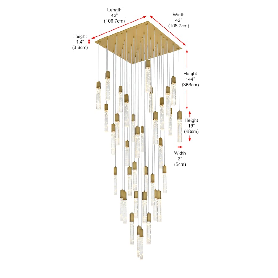Elegant Lighting Aurora 42" Wide Crystal Chandelier