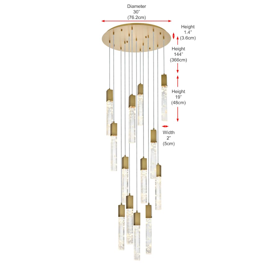 Elegant Lighting Aurora 30" Wide Crystal Chandelier