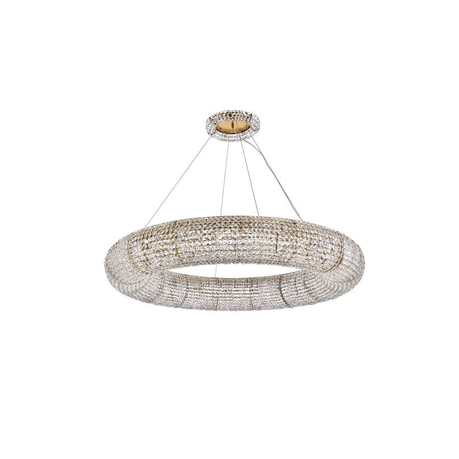 Elegant Lighting Paris 20 Light 52" Wide Crystal Ring Chandelier with Clear Royal Cut Crystals