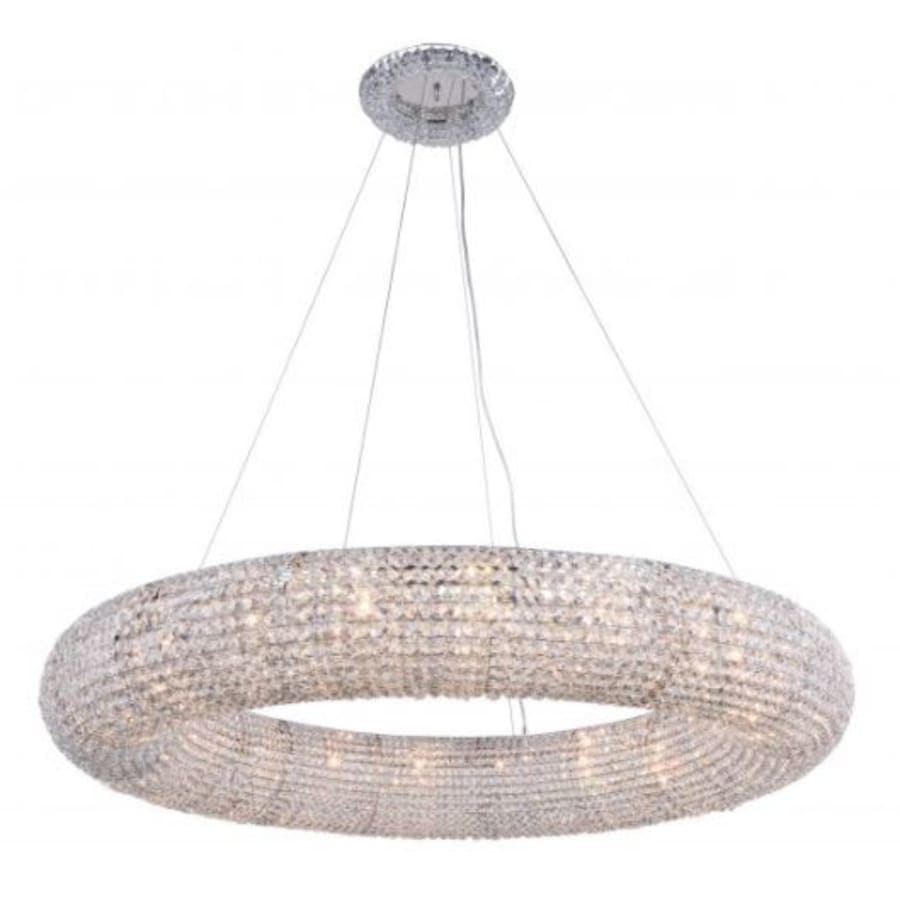 Elegant Lighting Paris 20 Light 52" Wide Crystal Ring Chandelier with Clear Royal Cut Crystals