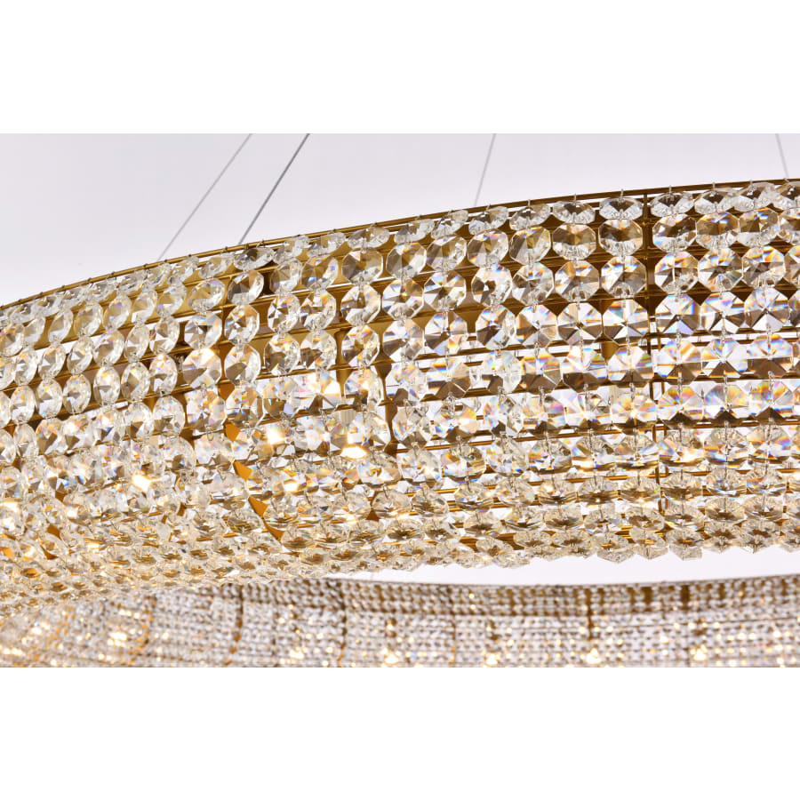 Elegant Lighting Paris 30 Light 71" Wide Crystal Ring Chandelier with Clear Royal Cut Crystals