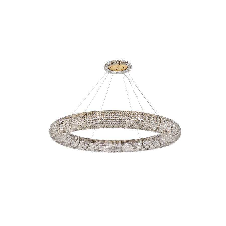Elegant Lighting Paris 30 Light 71" Wide Crystal Ring Chandelier with Clear Royal Cut Crystals