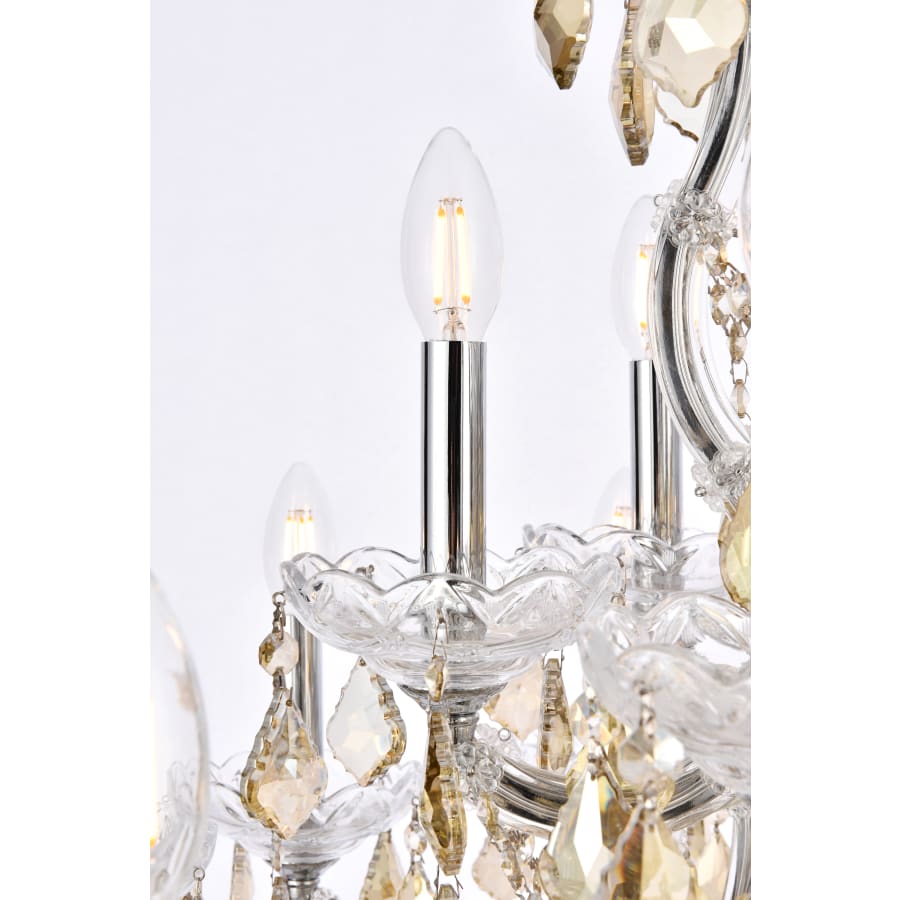 Elegant Lighting Maria Theresa 19 Light 30" Wide Crystal Chandelier with Golden Teak Royal Cut Crystals