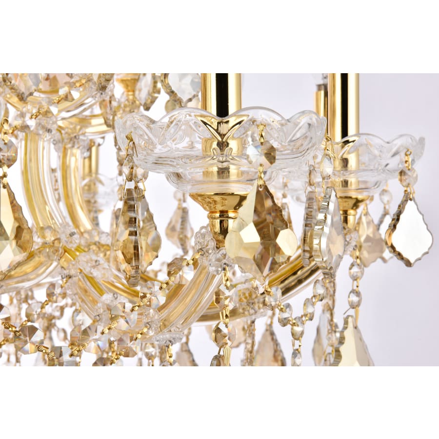 Elegant Lighting Maria Theresa 19 Light 30" Wide Crystal Chandelier with Golden Teak Royal Cut Crystals