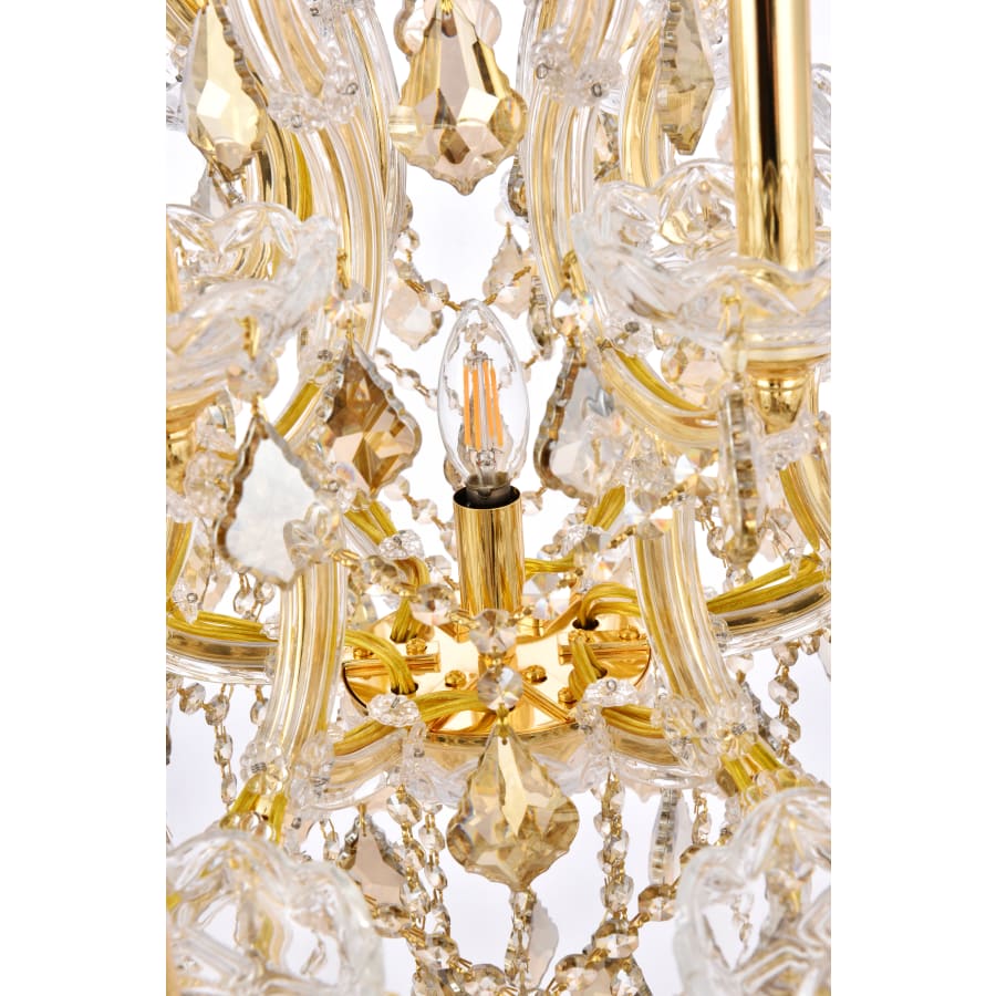 Elegant Lighting Maria Theresa 19 Light 30" Wide Crystal Chandelier with Golden Teak Royal Cut Crystals