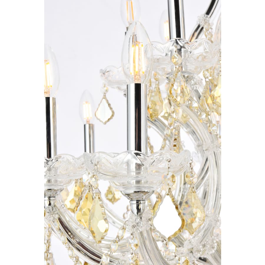 Elegant Lighting Maria Theresa 24 Light 36" Wide Crystal Chandelier with Golden Teak Royal Cut Crystals