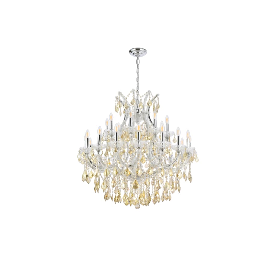 Elegant Lighting Maria Theresa 24 Light 36" Wide Crystal Chandelier with Golden Teak Royal Cut Crystals