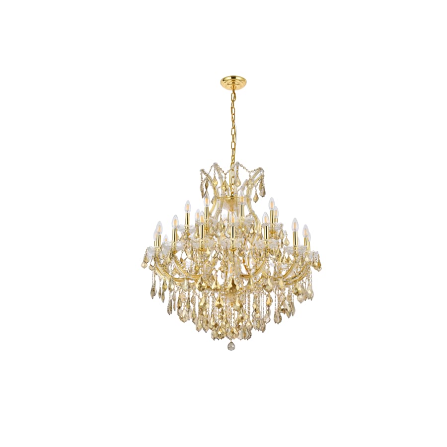 Elegant Lighting Maria Theresa 24 Light 36" Wide Crystal Chandelier with Golden Teak Royal Cut Crystals