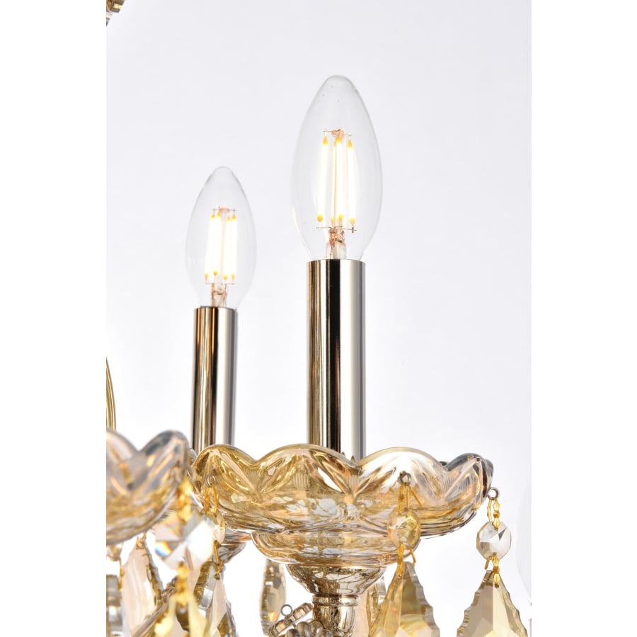Elegant Lighting Maria Theresa 24 Light 36" Wide Crystal Chandelier with Golden Teak Royal Cut Crystals
