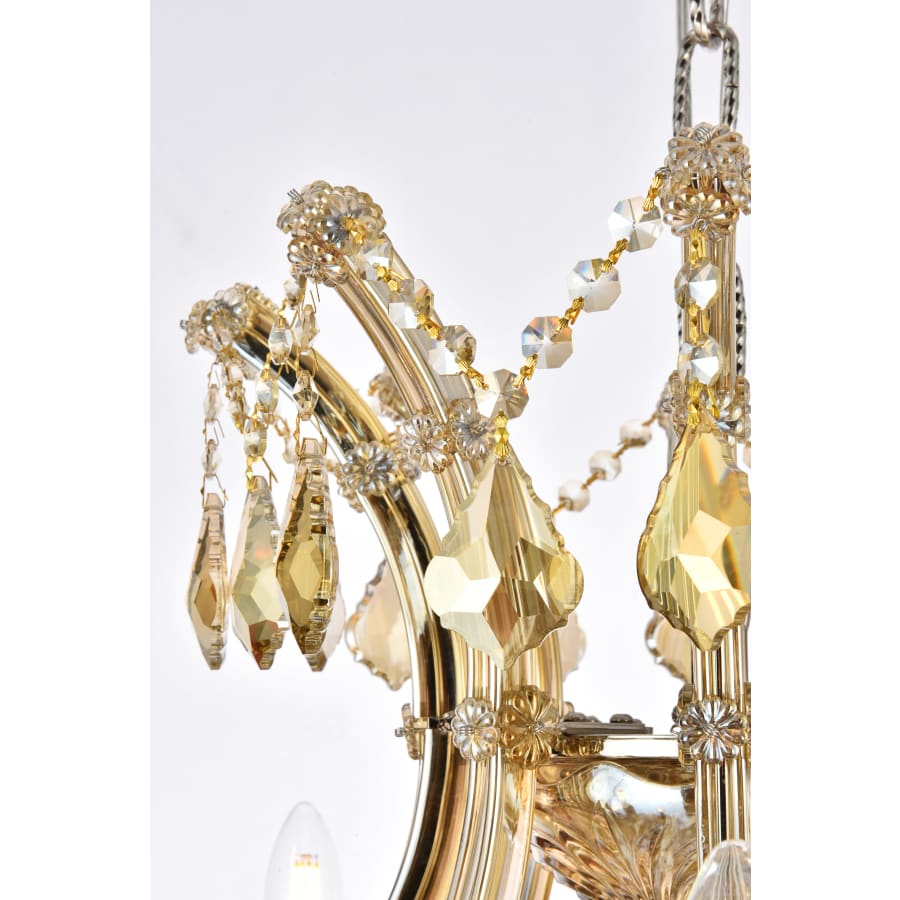 Elegant Lighting Maria Theresa 24 Light 36" Wide Crystal Chandelier with Golden Teak Royal Cut Crystals