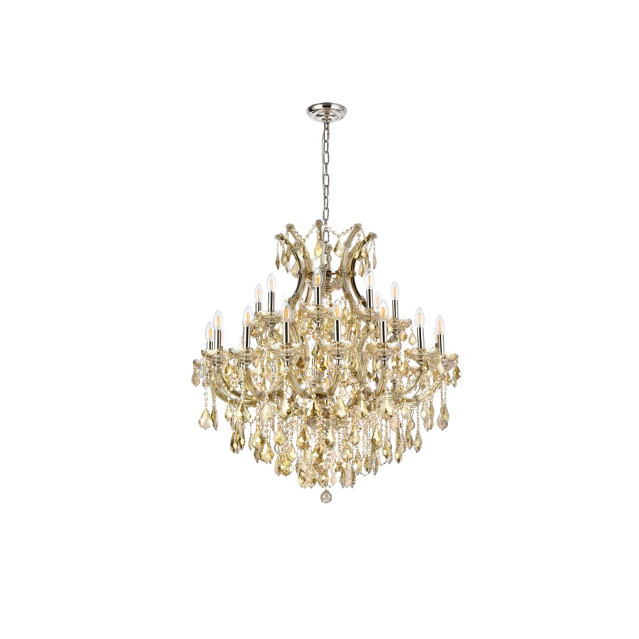 Elegant Lighting Maria Theresa 24 Light 36" Wide Crystal Chandelier with Golden Teak Royal Cut Crystals