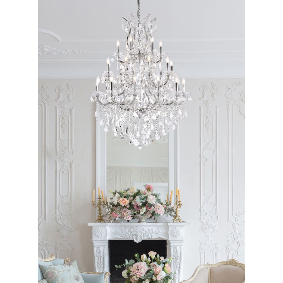 Elegant Lighting Maria Theresa 28 Light 38" Wide Crystal Chandelier with Clear Royal Cut Crystals